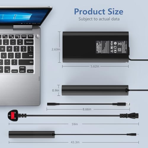130W Laptop Charger Compatible with Dell XPS 15 7590 9530 9550 9560 9570 Precision M3800 5510 5520 5530 5540 Inspiron 7347 7348 Latitude Studio Vostro HA130PM130 DA130PM130 AC Adapter Supply Power - Image 6
