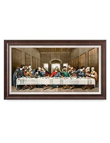 DECORARTS The Last Supper Wall Art with Liner, Dark Brown Framed, 33x19''