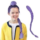 FantaLook Long Purple Braided Cosplay Wig Dress up Accessories with Clips for Halloween（Only Braid）