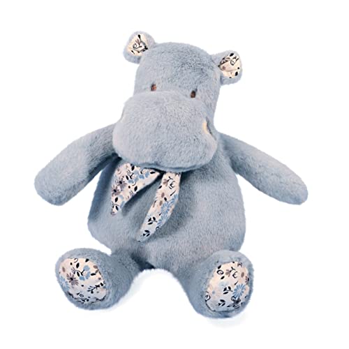 Histoire d'Ours - Peluche Hippopotame - Hippo Bandana - Bleu - 22 Cm - Peluche Douce et Mignonne pour les Calins - Idée Cadeau de Naissance et Anniversaire pour Fille et Garçon - L'HIPPO - HO3176