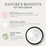 Satin Naturel Salicylic Acid + Retinol Cream 100ml, Organic Anti Wrinkle Face Cream for Women - Collagen Cream with Fig Fragrance - Night Cream with Aloe Vera for Sensitive Skin - Image 4