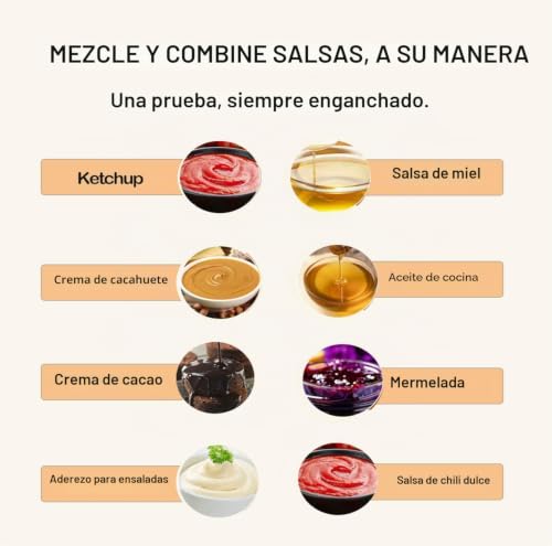 Miniatura 5 de Midgreyeye 8 Piezas Aceitera Plastico 4 Piezas Unidades De 250ml 8oz Y 4 Piezas Unidades De 360ml 12oz, Capacidad Total 2440ml 80oz, Botellas Para Salsas Y Especias, Biberon Aceite, Biberon Cocina