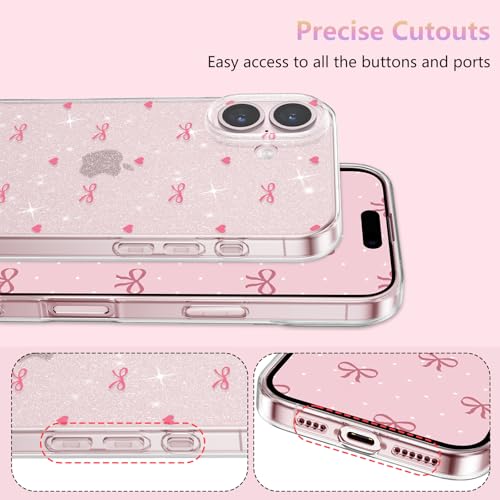 Coque iPhone 16 Plus protège des chocs paillettes rose fuchsia - 3