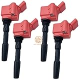 HLZ PRODUCT HIGH PERFORMANCE Ignition Coil Pack Of 4 Compatible with Audi A3 A4 A5 A6 A8 TT Q3 Q5 Q7 Q8 RS3 RS5 S5 S7 VW Golf Jetta Passat 1.8T 2.0T 2.5T 2.9T 3.0T 4.0T EA888/EA839/EA825/EA855 UF716