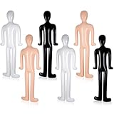 Lenwen 6 Pcs 70' Inflatable Body Mannequin Full Size Inflatable Body Blowup Dolls for Murder Adults DIY Halloween Prop Dummy Murder Crime Scene Party Decor (Black,White,Nude)
