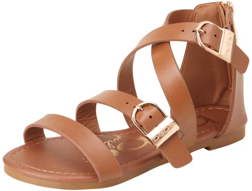 bebe Girls Sandals - Open Toe Summer Easter Strappy Flat Dress Gladiator Sandals with Cushioned Sole