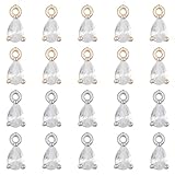 HOBBIESAY 20 piezas 2 estilos zirconia gota colgante facetado gota colgante cristal gota colgante brillante para pulsera collar fabricación de joyas regalo de fiesta