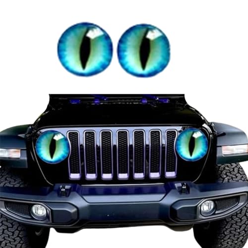Image of Beast Eyes Headlight Decals Pair,Funny DIY Decals for Truck Car Body Window Bumper Decoration Headlight Decal 3D Stereo Eyes Stickers Decal Round Headlight Decal(2Pcs 8In) (S)