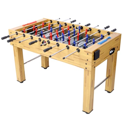 Kissybride 54-Inch Hurricane Foosball Table for Family Game Rooms with Light Cherry Finish, Analog Scoring and Free Accessories (Natural)