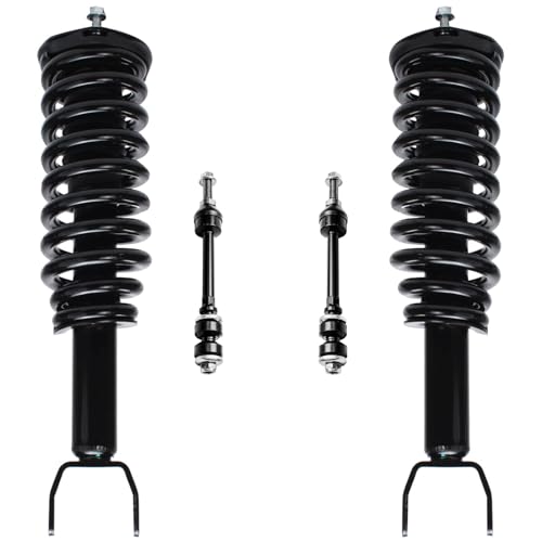 Image of Detroit Axle - 2WD 4pc Front Struts Sway Bars for 05-09 Mitsubishi Raider Dodge Dakota, Struts w /Coil Spring Stabilizer Sway Bars 2005 2006 2007 2008 2009 Replacement Suspension Kit Shocks
