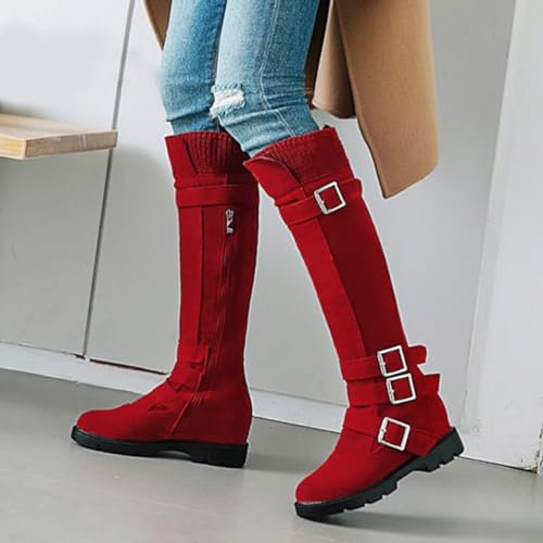 Bottes Solide Rétro Longueur Genou aux Finitions Haut de Gamme
