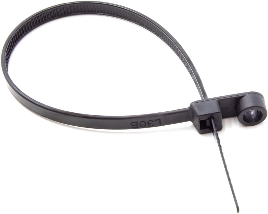 Electriduct 6" Nylon Mounting Cable Ties Plastic Mount Head Screw Zip Ties - 50 lbs - 500 Pack - Black