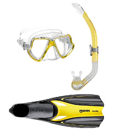 Kit de snorkeling Mares Wahoo Manta jaune 36/37 pour vos explorations en mer