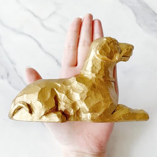 Estatua de Perro Dorado para Decoración de Hogar miniatura 3