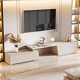 Tribesigns Extendable TV Stand for TVs Up to 100", Modern Entertainment Center with 3 Drawers Storage, Faux Marble Media Console for Living Room, Bedroom (Extendable: 70.9" W - 105" W)