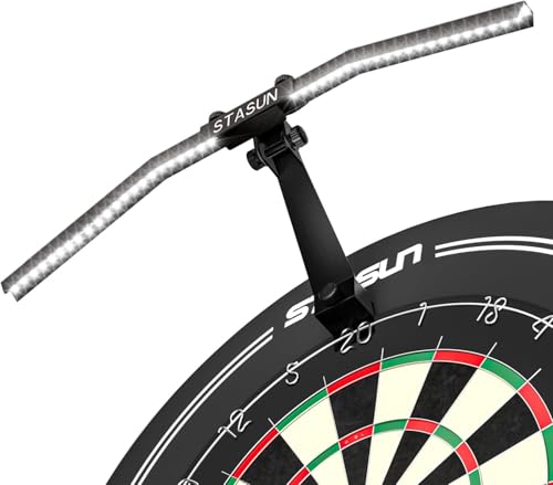STASUN Foldable LED Dartboard Light Adjustable Dart Board Lighting System with Dimmable Brightness & Angle Control Glare-Free Light for Home Bars Game Rooms & Full Board Visibility