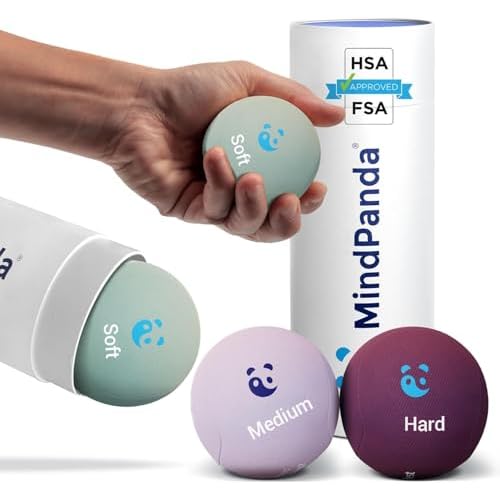 Paquete de bolas antiestrés MindPanda 3X - Alivia El Estrés Para Adultos - Varias Fortalezas Para La Terapia De Manos - Aromaterapia Para La Concentración Y La Relajación
