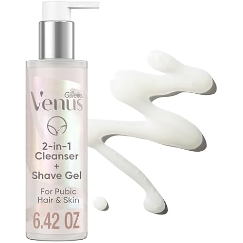 Gillette Venus Intimate Grooming 2in1 Cleanser and Shave Gel for Bikini Pubic Hair and Skin 6.4 Oz