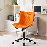 YOUNIKE Office Chair, Armless Desk Chair with Wheels, Home Office Computer Task Chairs, Modern Faux