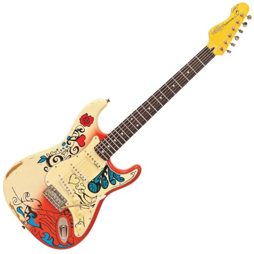 VINTAGE V6 Thomas Blug Signature E-Gitarre ~ "Summer of Love" Multi