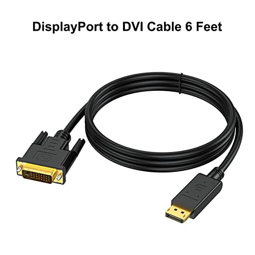 DisplayPort to DVI Cable 6 Feet, URELEGAN Display Port DP to DVI-D Cable Adapter High Speed Male to Male Cord Compatible with PC, Laptop, HDTV, Projector, Monitor and More - Thumbnail 6
