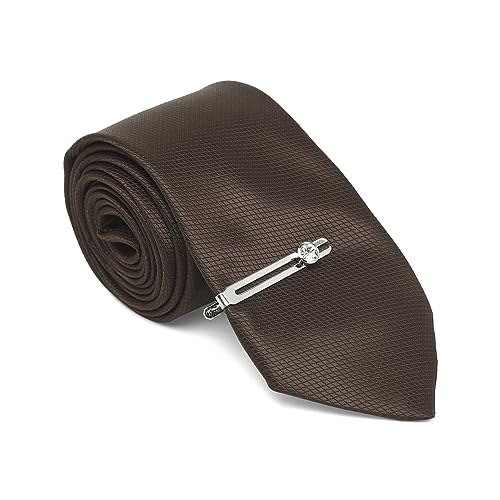 Image of MUTAQINOTI Mens Woven Premium Silk Necktie Suit Accessories Set With Pocket Square Cufflinks Brooch Tie Pin (TECP2)