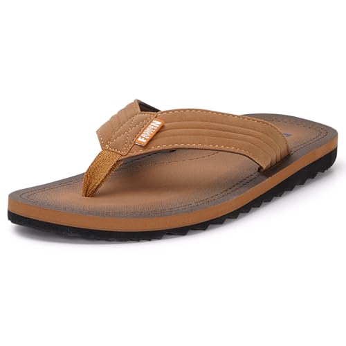 Image of MALIDA Mens Cushion Thong Sandals Beach Flip Flops Outdoor Slippers