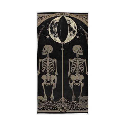 GAIREG Skeletons Holding Scythes Hand Towels, Farmhouse Hand Towels Bathroom 15 x 30 Inches