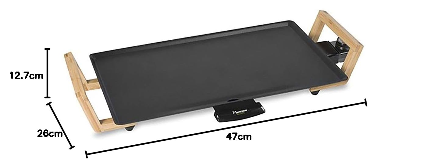 Bestron elektrischer Tischgrill Plancha Teppanyaki Grillplatte 2000 Watt Schwarz