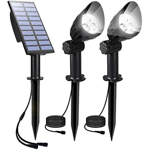 CORESLUX Solar Spot Lights Outdoor Garden, 2 Pack Solar Spotlights Outdoor Waterproof Garden Uplighters Solar Spotlights Garden Landscape Lamps Solar Security Light for Garden Yard Lawn Path Cover