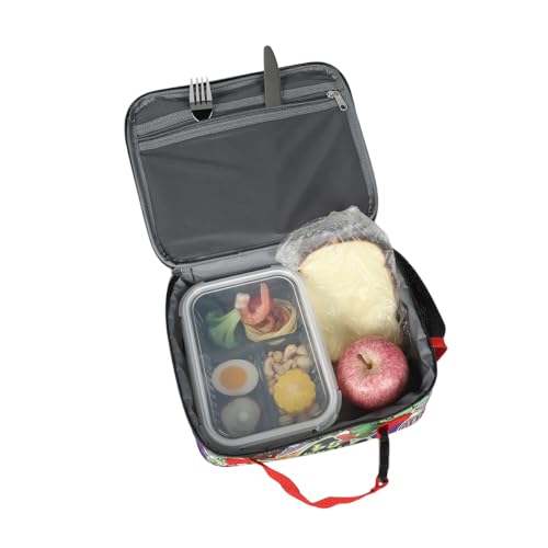 Image of TMNT Classic Retro Cartoon Characters & Icons All-Over Print 8 inch Lunch Bag