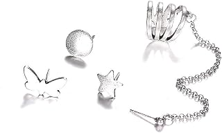Beautiful Earrings 4 Pieces Bohemian Star Butterfly Women Earrings Set Stud Earrings Cuff Party Jewelry Decor Stud Earrings Stylish and Popular