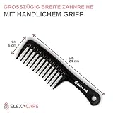 ELEXACARE Lockenkamm, weit gezahnt (ca. 24 cm) - Grobzinkiger Griff-Styler Kamm für Locken und lange Haare