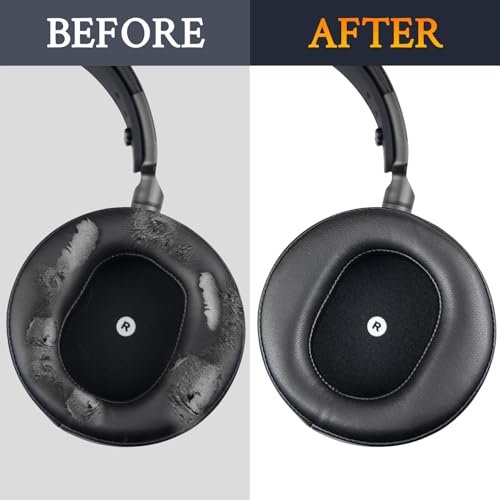 Repuestos de almohadillas para audífonos SOULWIT compatibles con Audeze Maxwell (No apto para Audeze Maxwell 2), con cuero sintético suave y espuma de alta densidad para cancelación de ruido - Negro miniatura 6