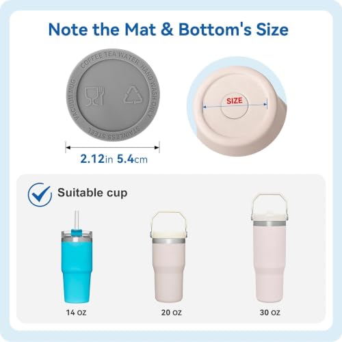 Image of Silicone Bottom Protectors for Stanley Quencher 20oz and IceFlow 20 /30oz | Anti-Slip Rubber Pad, Scratch & Noise Reducing, Rubber Protective Bottom, BPA-Free, for Tumbler & Water Bottle (6 Pack Gray)