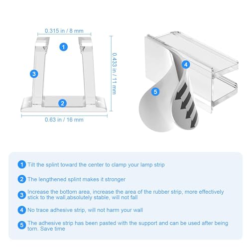 Image of 5Pcs Neon Rope Light Clips Clear Install Fixing Clips for Ceiling Glass Wall | Lamps, Lighting & Ceiling Fans | Lighting Parts & Accessories