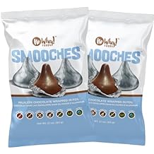 SMOOCHES، 2 PACK | مناسب للحساسية، حلوى مغلفة برقائق فضية من الشوكولاتة النباتية | خالية من الألبان، خالية من الجوز، خالية من الفول السوداني، خالية من الغلوتين | لا أطعمة مصل اللبن