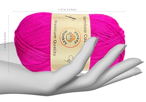 Image of 10-Pack of Yonkey Monkey 500 Grams Yarn - 70% Rayon derived from Bamboo, 30% Cotton - Light Rose 9021