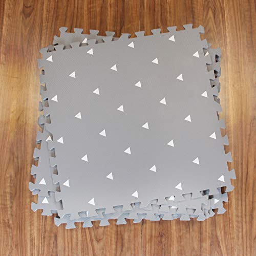 Extra Large Baby Foam Play Mat - 4Ft X 6Ft Non-Toxic Puzzle Floor Mat For Kids & Toddlers, Waterproof Expandable Tiles With Edges (Grey With White Triangle) #TOP7