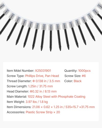 Tornillos para Drywall #6 x 1-1/4 pulg Pack 1000 Unidades miniatura 7