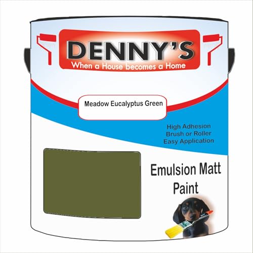 Premium Interior Wall & Ceiling Emulsion Paint – Meadow Eucalyptus Green – Rich Matt Finish, Durable & Washable, Low Odour, Ideal for Living Rooms, Bedrooms & Hallways (500ML Tin)