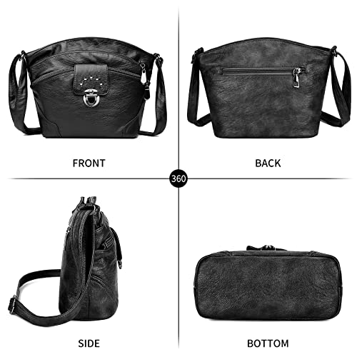 LassZone Small Crossbody Bags for Women Soft PU Leather Messenger Bags Multi-Pocket Shoulder Bag Waterproof Purse Handbag by LassZone - Used condition - Image 4
