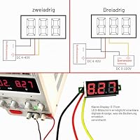 YIXISI 5 Stück 0.28 Zoll Mini Digital Voltmeter, Messbereich DC 0-100V Drei-Draht Spannungsprüfer, Verpolungsschutz und Genaue Druckmessung (Rot, Gelb, Blau, Grün, Weiß) – Ansicht 4