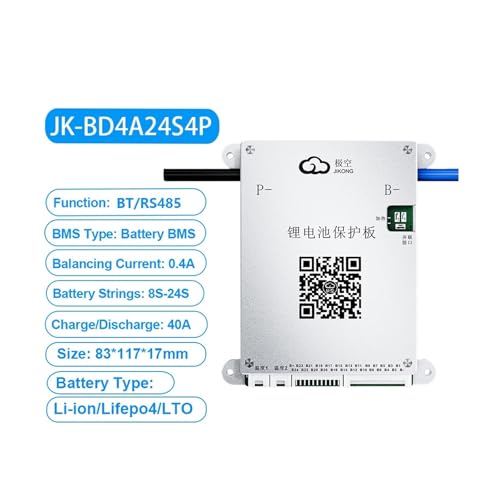 NATEPLALFC JK BMS BT APP RS485 CAN 1A / 2A �A�N�e�B�u�o�����X�d�� 40A~200A �[�d�ی� 4S~24S LiFePo4 ���`�E���C�I���o�b�e���[(BD4A24S4P)