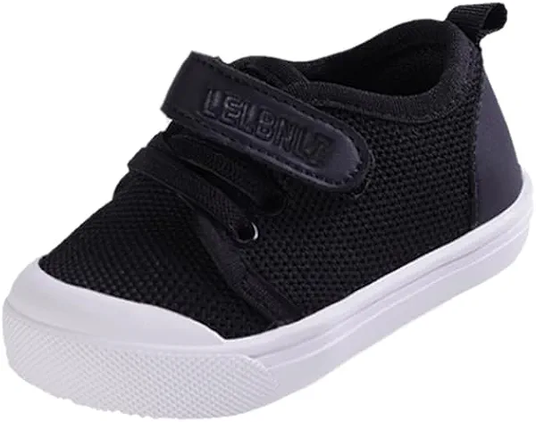 Baby Shoes Boys Girls First Walking Shoes Breathable Non Slip Infant Sneakers 6 9 12 18 24 Months Black