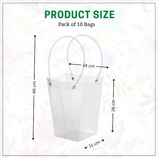 Image of OasisTransparent Gift Bag 10pcs, Foldable, Empty, Decorative, Reusable, 30x35 cm, Multipurpose Birthday, Anniversary, Wedding, Return Gifts Hamper Packaging (Dual Green)