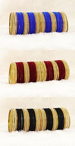 Image of NMII Glass with Plain and Glossy Finished Bangle Set For Women and Girls