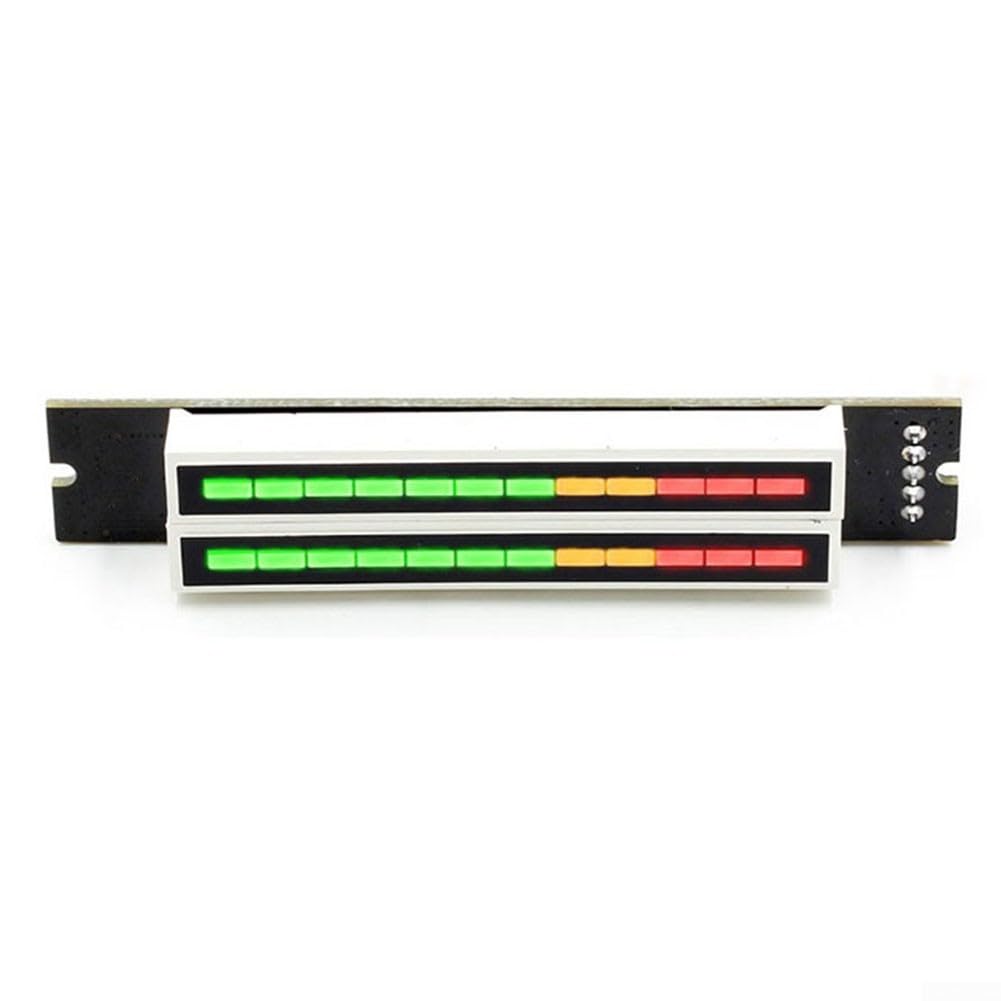 Dual 12-Bit Audio VU Meter DIY Kit, Einstellbare Geschwindigkeit LED Spektrum-Analysator mit Peak Hold, 7-12V Stereo Level Indicator Board für Verstärker und Musik-Display-Projekte (fertig)
