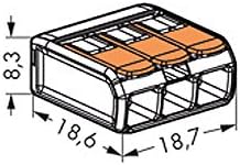 Wago 221-413 COMPACT zacisk łączący z dźwignią uruchamiającą 3-krotny zacisk dźwigniowy zacisk do puszki
