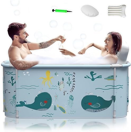 Luteti Extra Large Portable Foldable Bathtub with Metal Frame for...